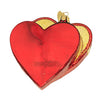 Back of red heart shaped box of chocolate ornament.