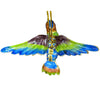 Cloisonné hummingbird that is blue, purple & green. 