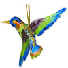 Cloisonné hummingbird that is blue, purple & green. 