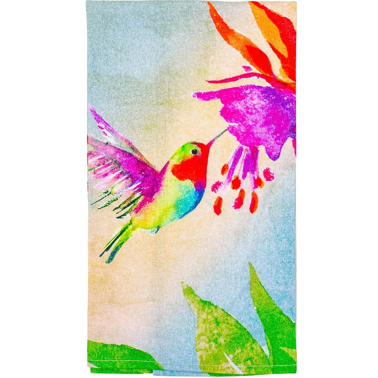 C&F 84265328 Red Hummingbirds Flour Sack Dishtowel