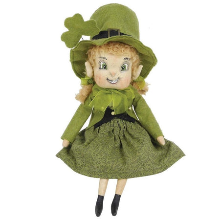 Girl leprechaun in a green dress & hat.  