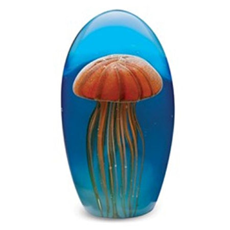 Dynasty Gallery 84144OR Blown Glass Glow in the Dark Jellyfish, Aquarium Orange, 6.5 Inches