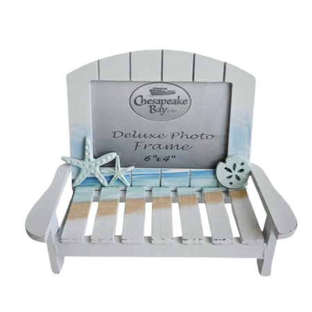 wood adirondack style beach chair photo frame.