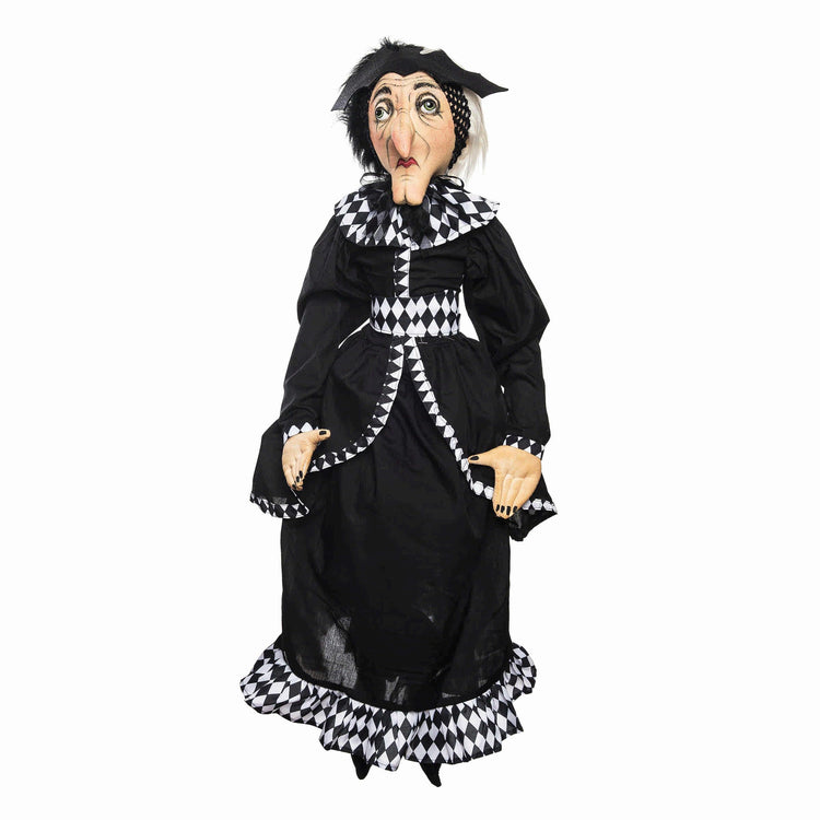 Front view of Gallerie II Beatrix Witch Figurine 9 Inch Halloween Decor