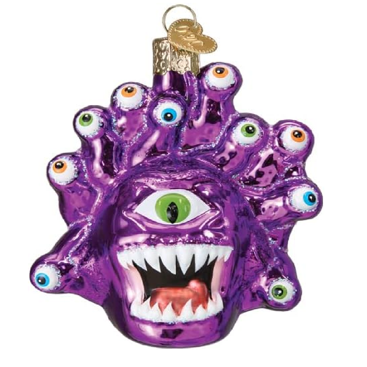 blown glass ornament, dungeons & dragons beholder