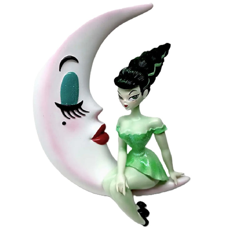 December Diamonds Bride of Frankie on Moon Ornament by Miss Fluff 7 Inches