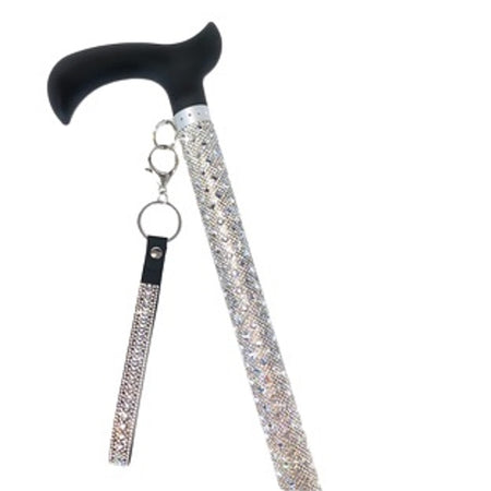 Jacqueline Kent Aluminum Crystal Embellished Sugar Cane – White Diamond Silver