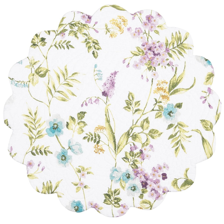 Floral-patterned placemat on a white background
