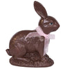 faux chocolate easter bunny figurine with pink bow brown resin decor