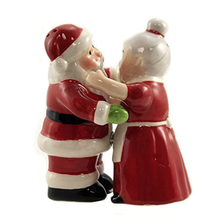 Santa and Mrs Claus Hugging Salt and Pepper Shakers