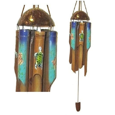 J.D. Yeatts 23798 Bamboo Chime with Coconut Top, Turtle Design, 36 Inches