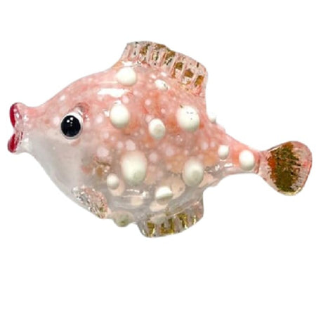 December Diamonds 05-05520 hand-blown glass pink kissing fish ornament with glitter accents for coastal Christmas décor