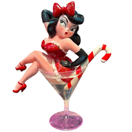 December Diamonds Miss Maude Martini Girl ornament by Miss Fluff resin collectible 6.5 inches