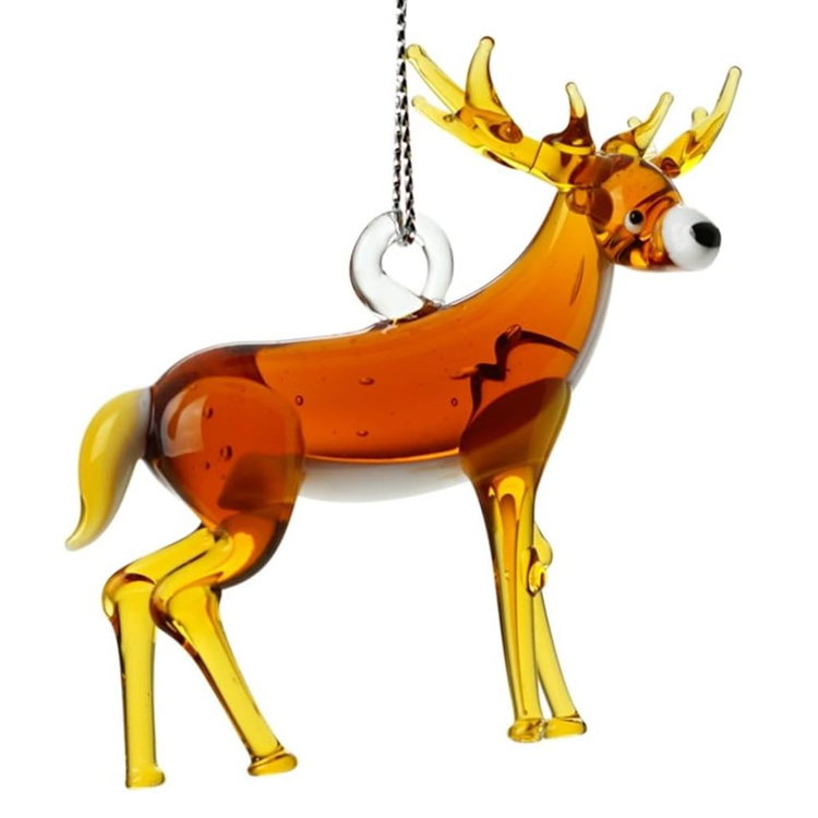 blown glass deer ornament.