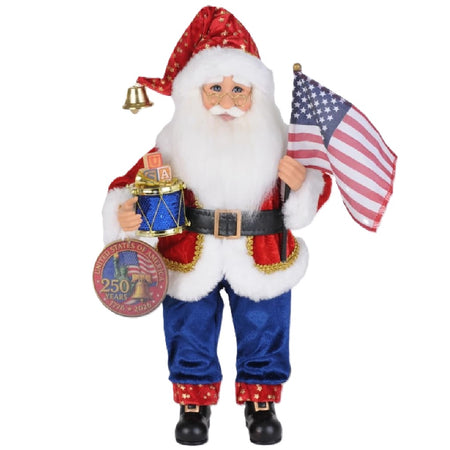 Karen Didion CC14-17 Stars & Stripes Santa Figurine - 16 Inches