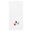 Folded white kitchen towel with White Truck with Pumpkins.