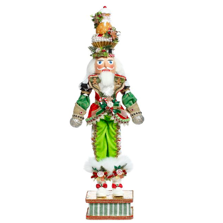 Gingerbread themed nutcracker figurine.