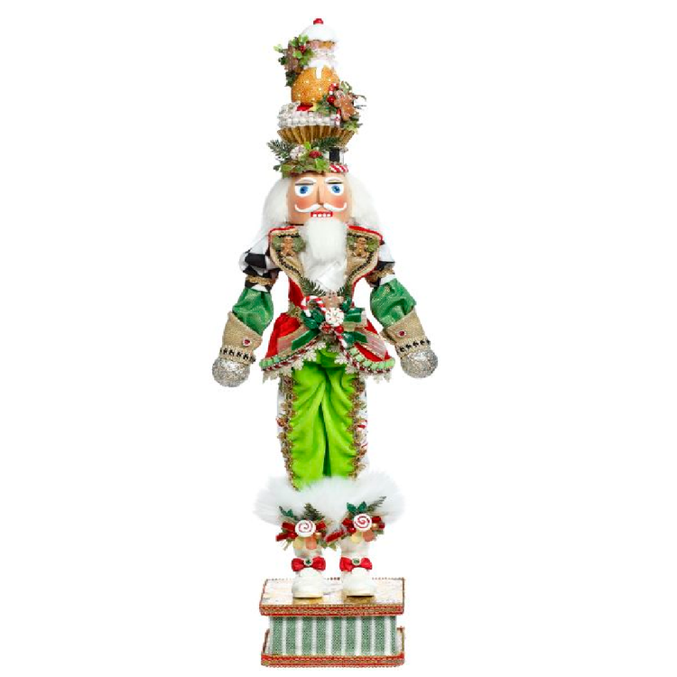 Gingerbread themed nutcracker figurine.