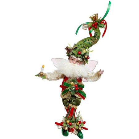 Mark Roberts Holly and Ivy Christmas Fairy Figurine Small 10.5 Inches holding festive holly and ivy with sparkling accents handcrafted holiday decor