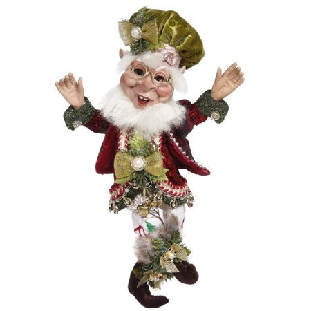 Mark Roberts Joyful Elf Small 10 Inch collectible figure with red and green costume and poseable arms