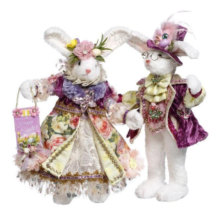 Mark Roberts Mr and Mrs Peter Rabbit 51-63886 Easter figurine set 12–13 inch Victorian style dressed rabbits