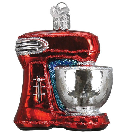 blown glass red stand mixer ornament