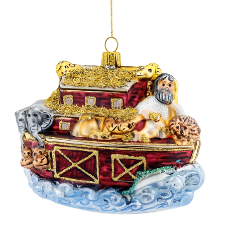 Blown glass Noah's Ark Ornament 