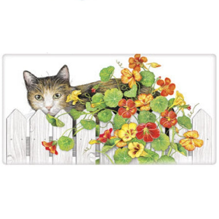 Mary Lake-Thompson Picket Fence Cat Flour Sack Towel, 30" x 30", lower center cat design