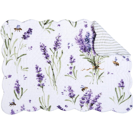 C&F Home Lavender Fields quilted placemat 13x19 floral reversible cotton table mat single