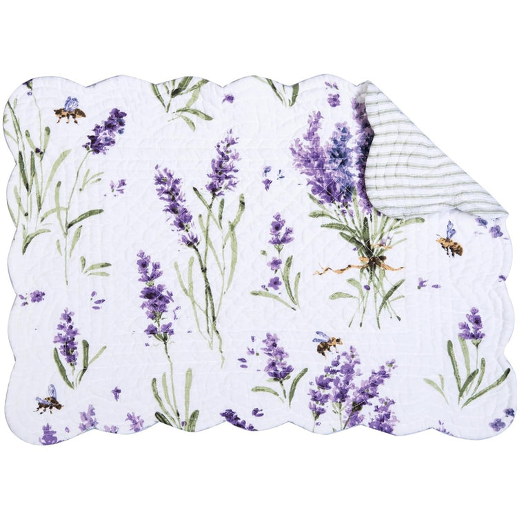 C&F Home Lavender Fields quilted placemat 13x19 floral reversible cotton table mat single