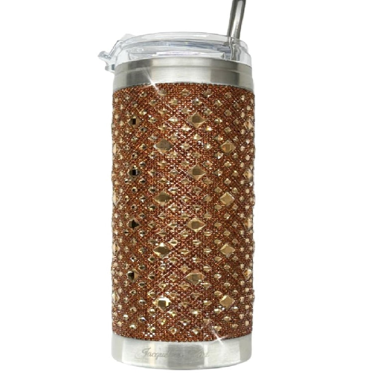 Pumpkin spice orange stainless steel tumbler by Jacqueline Kent