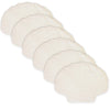 6 Quilted placemats in white, shaped like a scallop shell.