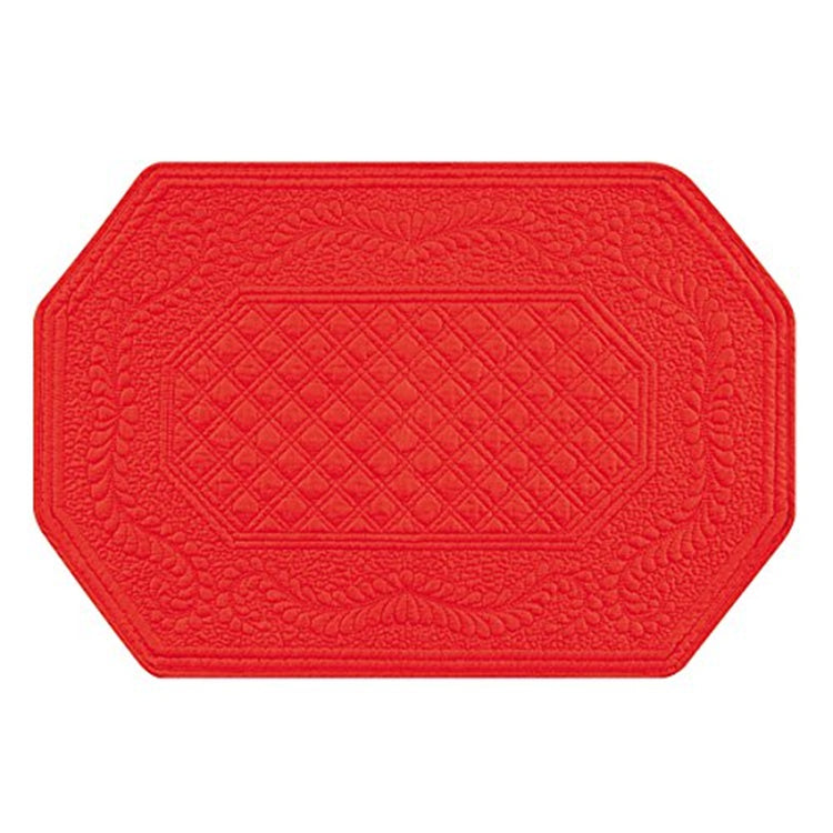 C&F Home 812621350 Pack of 4 Octagonal Quilted Placemats 19 x 13 Red