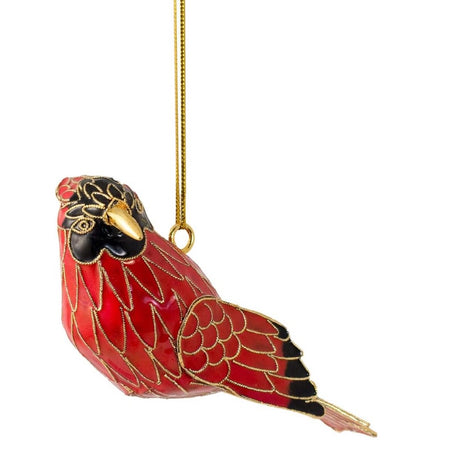 cloisonne red cardinal ornament.