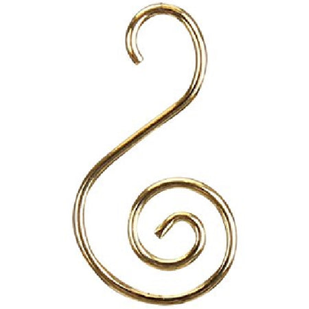 gold colored s-hook for hanging ornaments