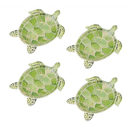 Supreme Housewares Sea Turtle Design Melamine Shallow Bowls or Plates, Multicolor