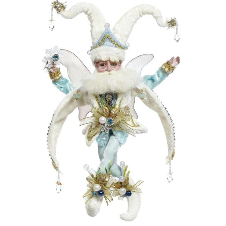 Snowflake Fairy figurine in white and silver with snowflake accents