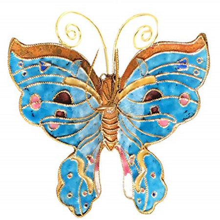 butterfly ornament with copper and teal colors