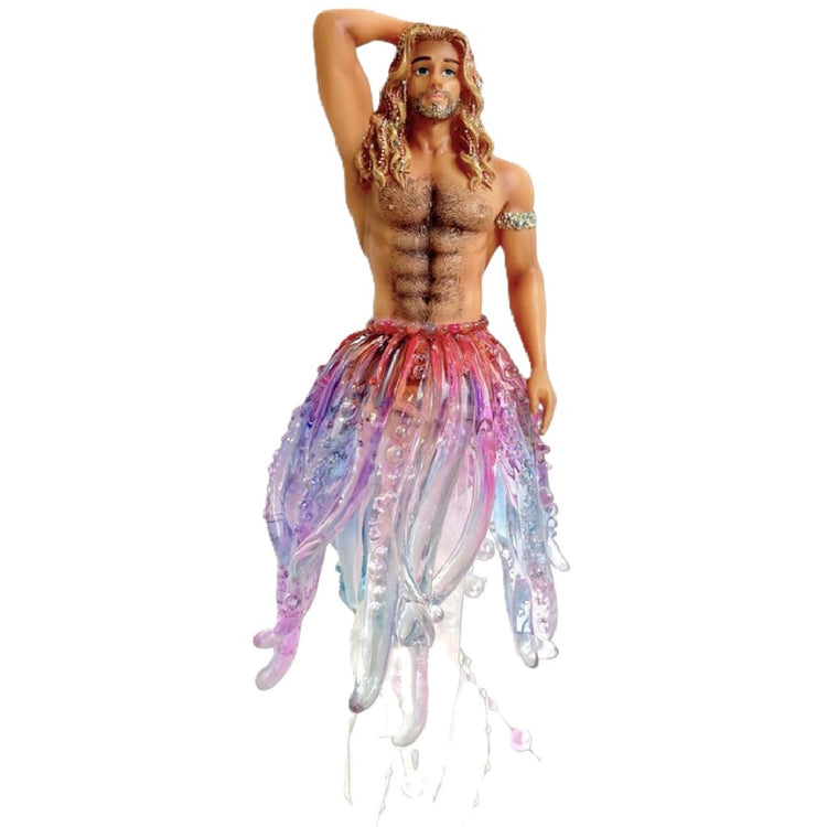 December Diamonds Testy Tentacles ornament 8-inch jellyfish-inspired orange-pink tentacles beads ribbon collectible