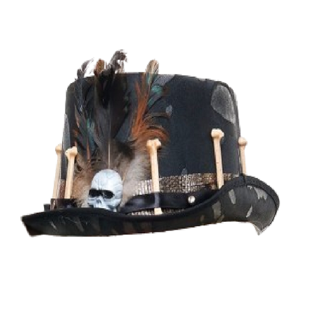 Voodoo Top Hat with Feathers