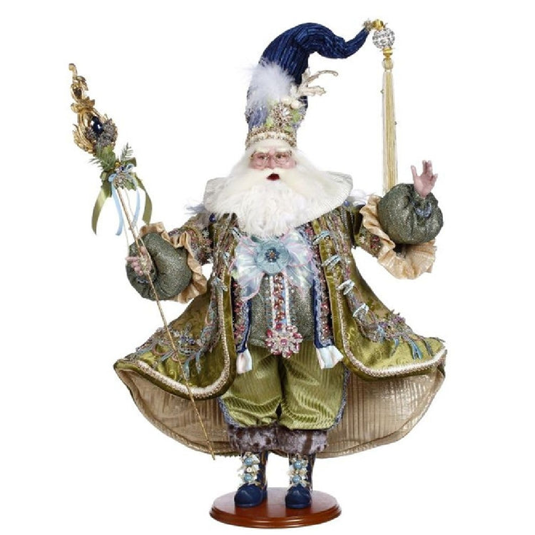 Mark Roberts Very Merry Santa 24 Inch Figure with layered fabrics and cheerful expression