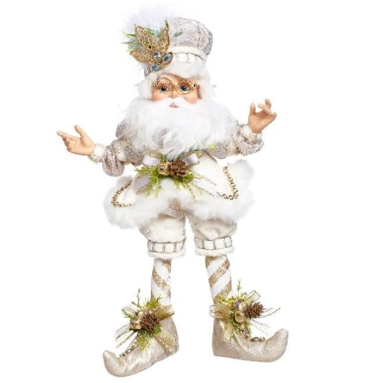 Decorative figure of a fairy-like character with white fur, gold accents, and a crown on a white background.