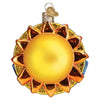 Back of ornament showing yellow sun