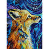 Red fox in a night sky made with obvious paint brush strokes, this is the image on the puzzle.