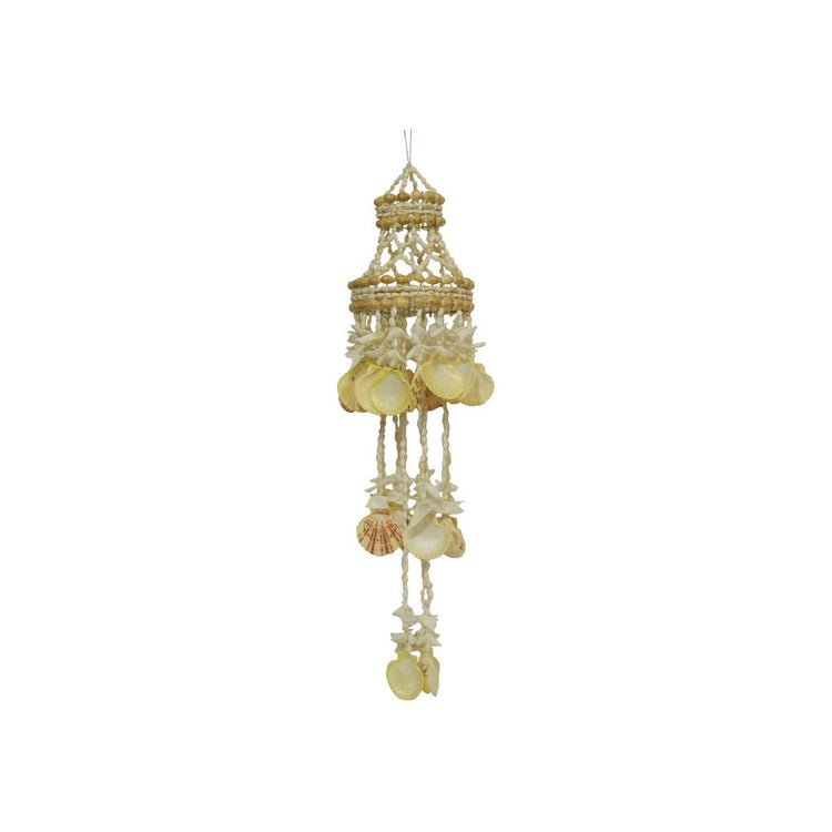 Natural shell chandelier shaped wind chime.