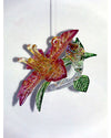Poinsettia Design Glass Hanging Christmas Ornament