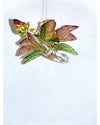 Poinsettia Design Glass Hanging Christmas Ornament