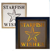 Square shadow box with cut out starfish design and text "STARFISH WISHES".  Shows same box with and without light on..