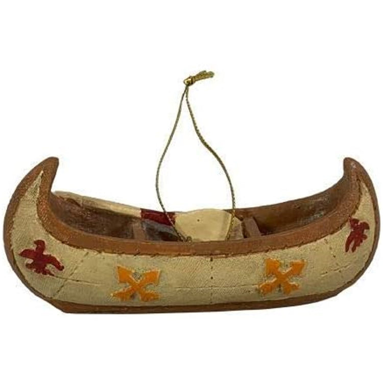 Canoe Shaped Resin Hanging Ornament 4 Inches