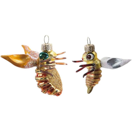 A bee and a wasp ornament.